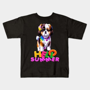 Hello Summer Funny Pet Kids T-Shirt